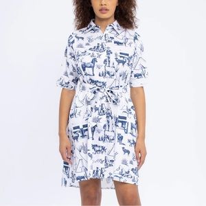 Katie Kime Marfa Print Button Up Dress